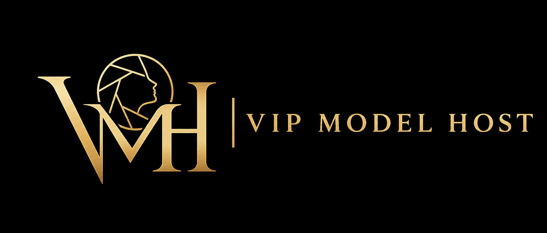 VIP Model Host luxury gold logo